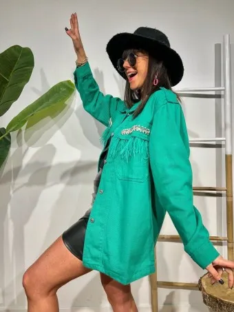 Sobrecamisa Strass GLOWIST Verde