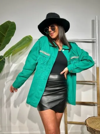 Sobrecamisa Strass GLOWIST Verde