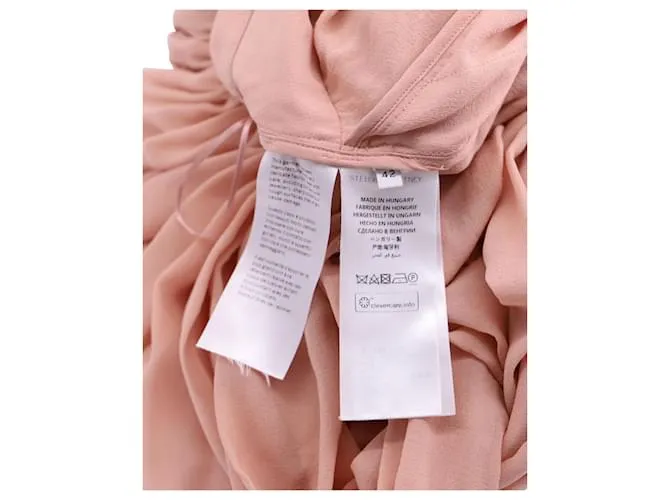 Stella Mc Cartney Falda midi acampanada en seda rosa de Stella McCartney 