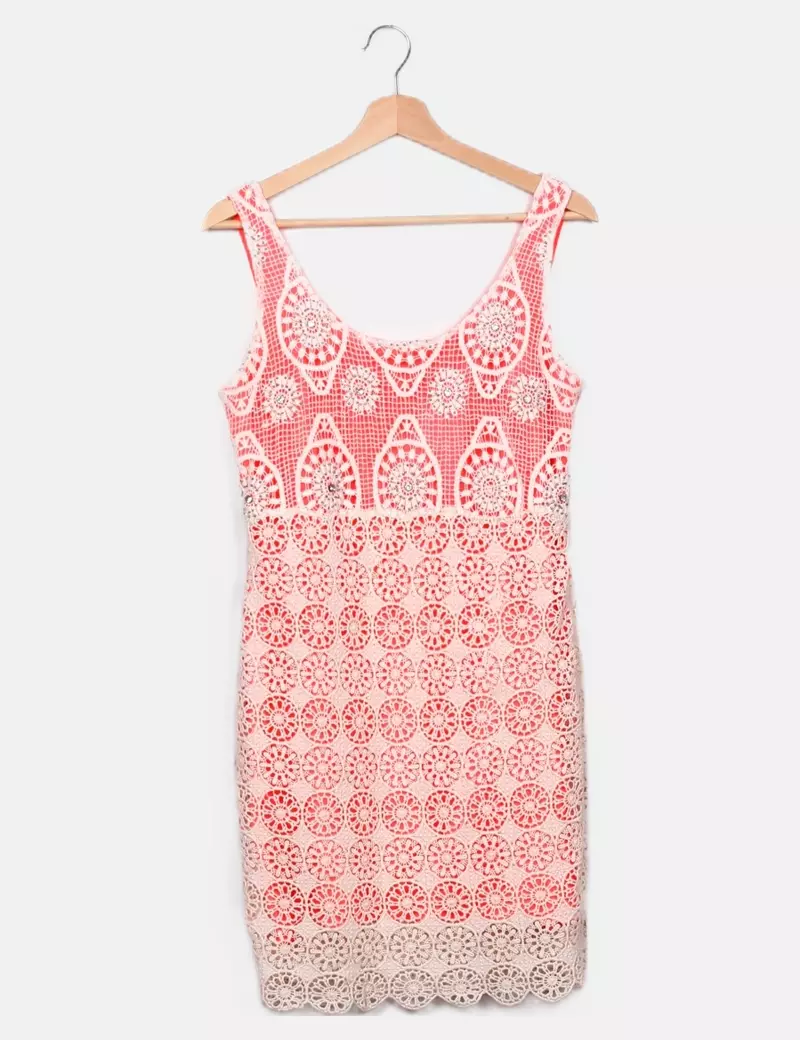 Suiteblanco - Blanco Vestido flúor con crochet