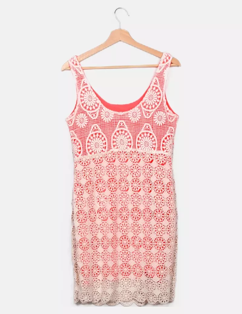 Suiteblanco - Blanco Vestido flúor con crochet