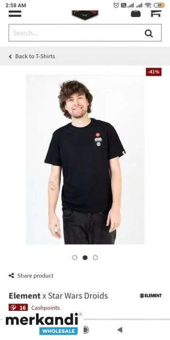 Surtido de camisetas para hombre al por mayor de Element 48pcs.