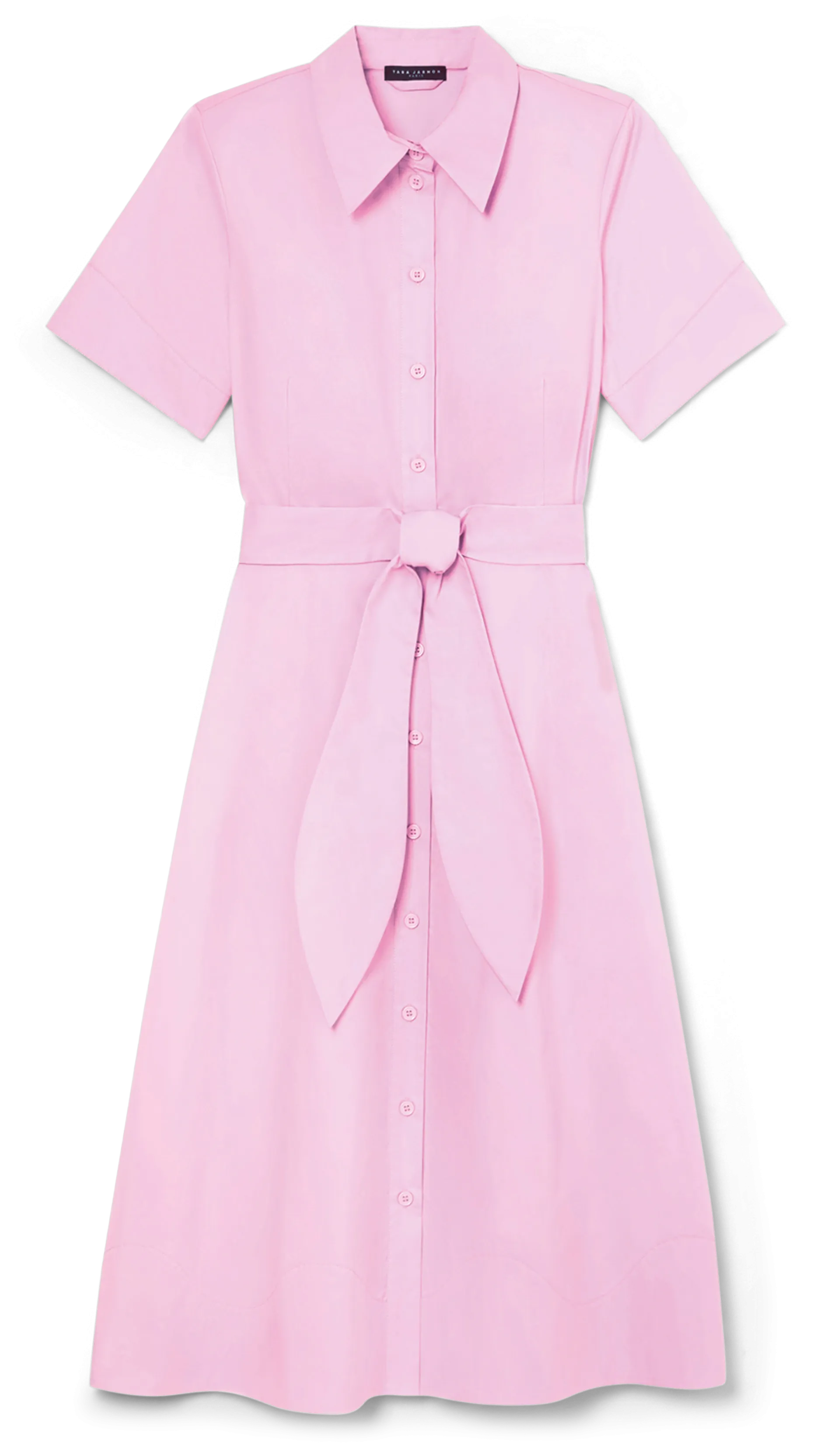 TARA JARMON RETRONIE - Vestido camisero midi de algodón orgánico en rosa