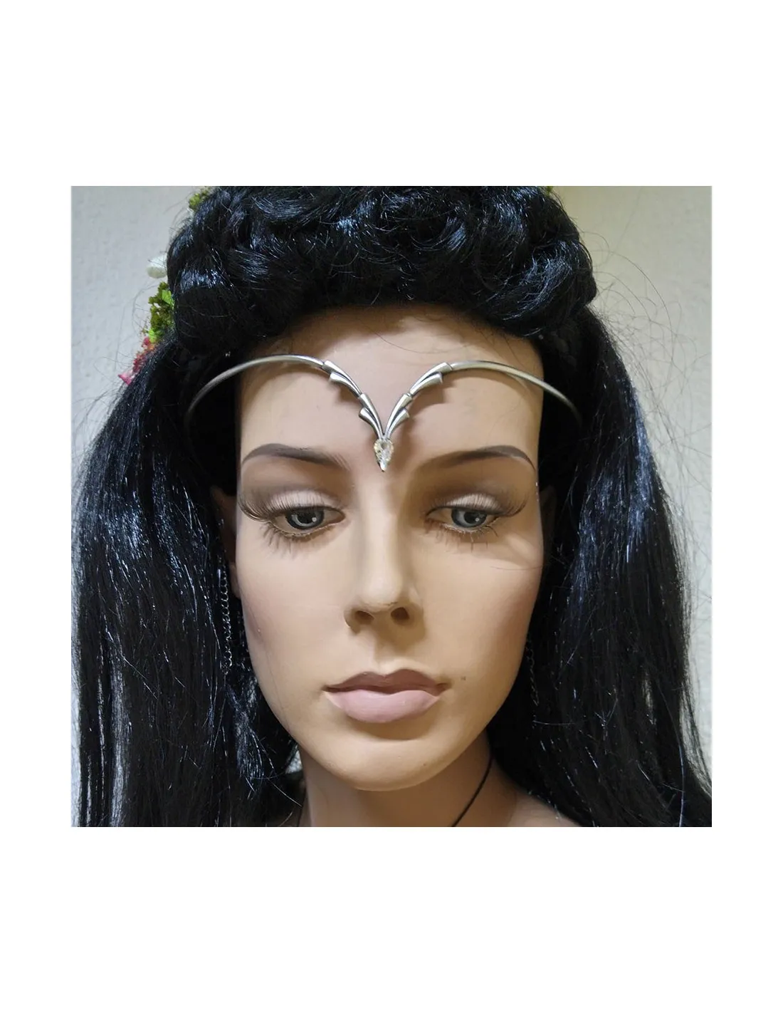 Tiara con perlas de cristal