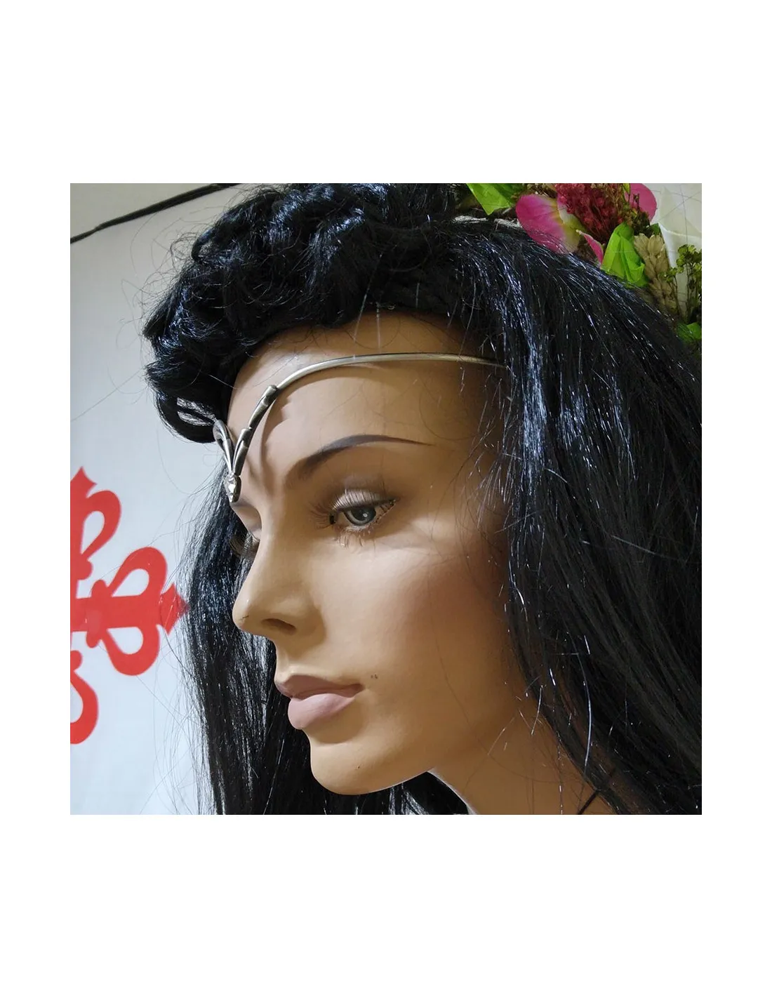 Tiara con perlas de cristal