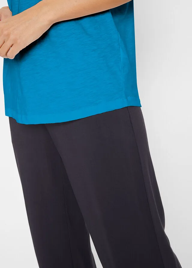 Top de algodón con detalle de nudo Azul