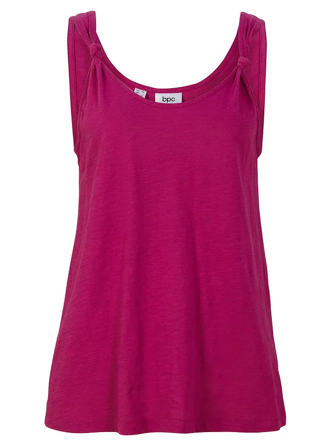 Top de algodón con detalle de nudo Violeta
