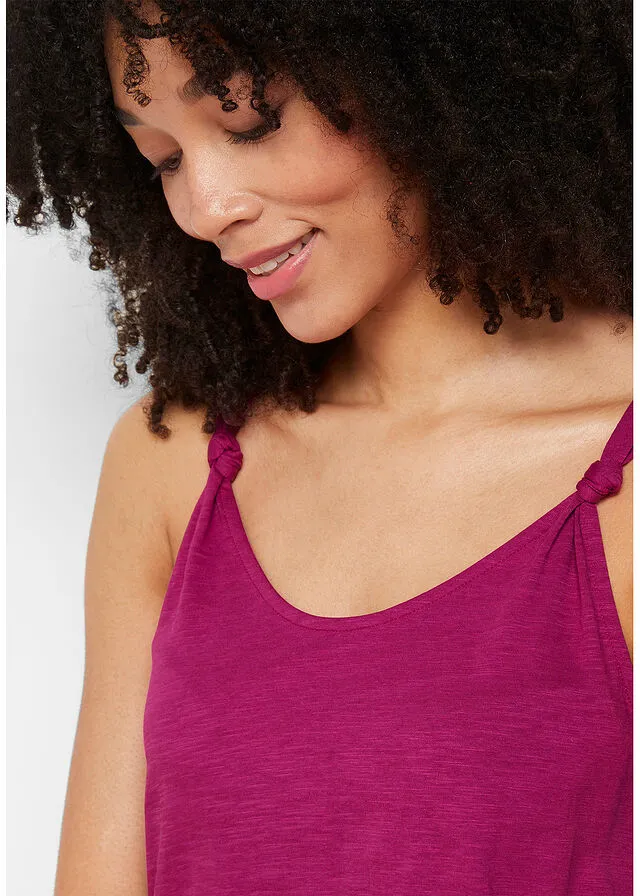 Top de algodón con detalle de nudo Violeta