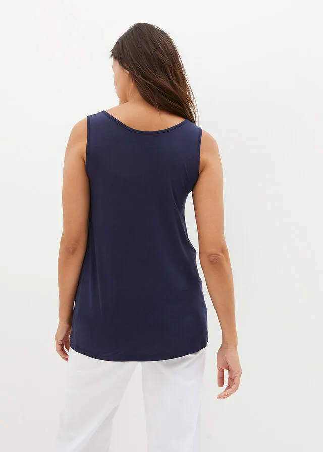 Top premamá/de lactancia con botones Azul marino