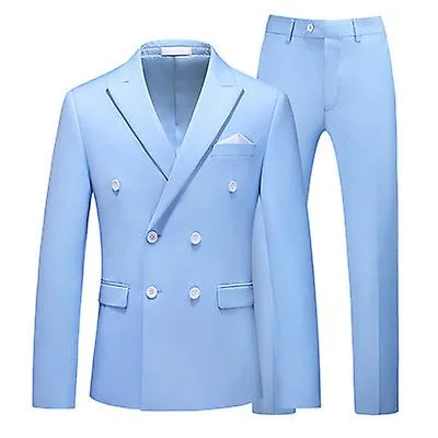 Trajes para hombres 2 piezas doble pecho traje de esmoquin slim fit fiesta de boda vestido trajes formales para hombres