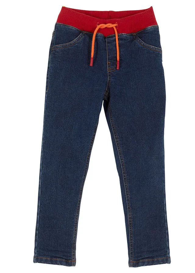 Vaquero térmico infantil con forro de punto y corte regular denim oscuro