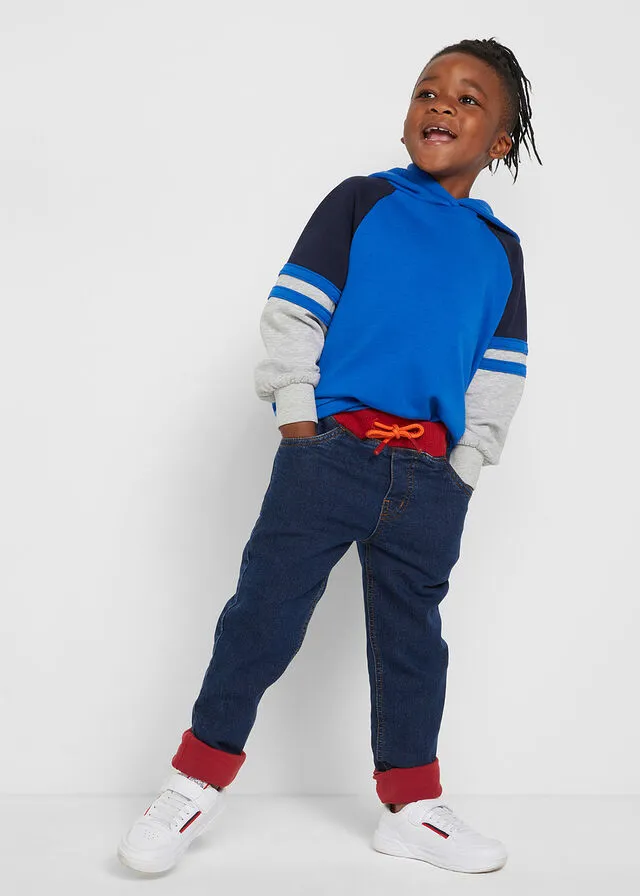 Vaquero térmico infantil con forro de punto y corte regular denim oscuro