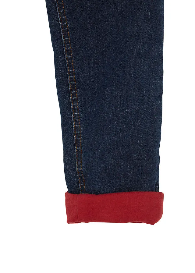 Vaquero térmico infantil con forro de punto y corte regular denim oscuro