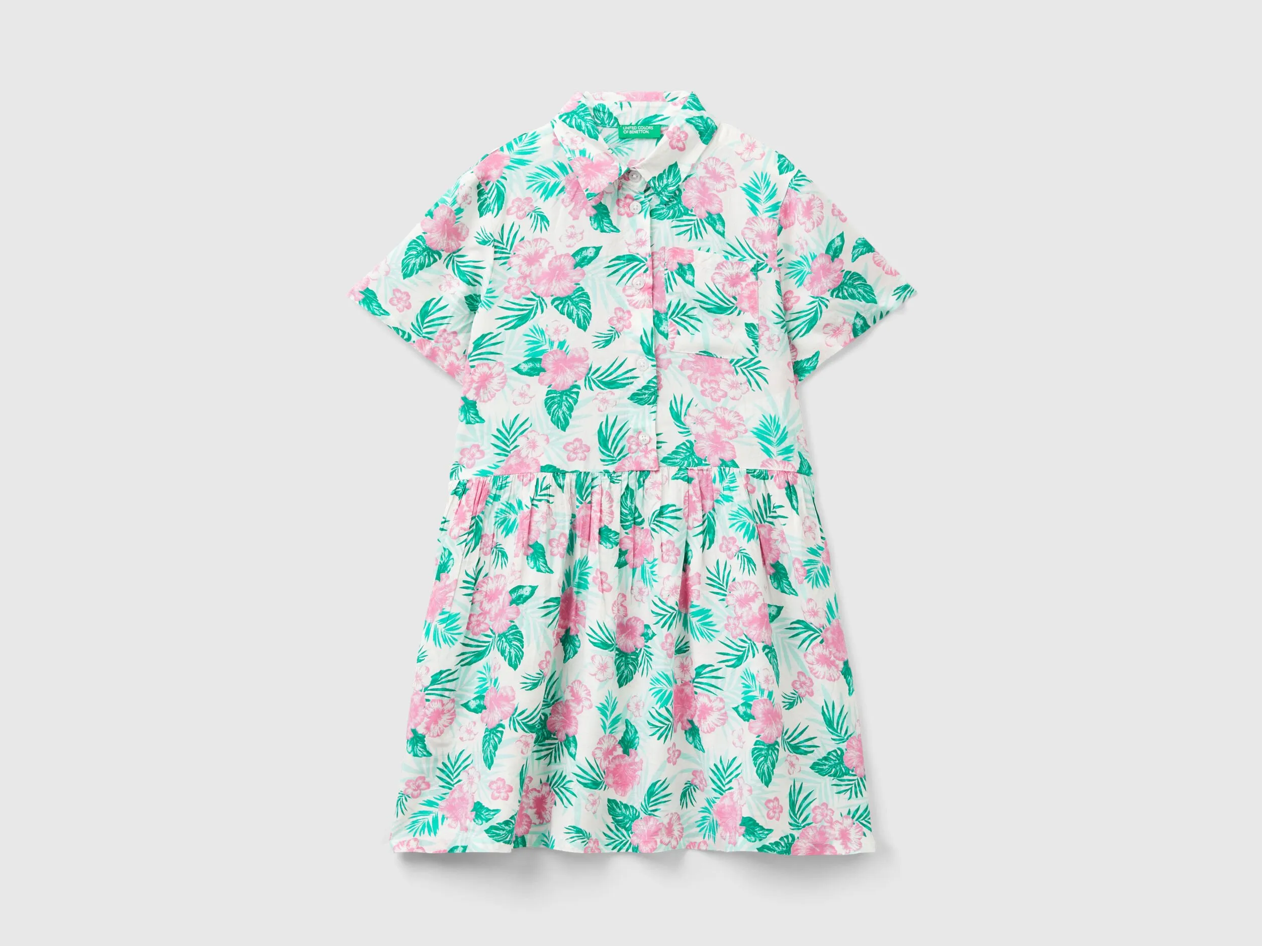 Vestido camisero de flores