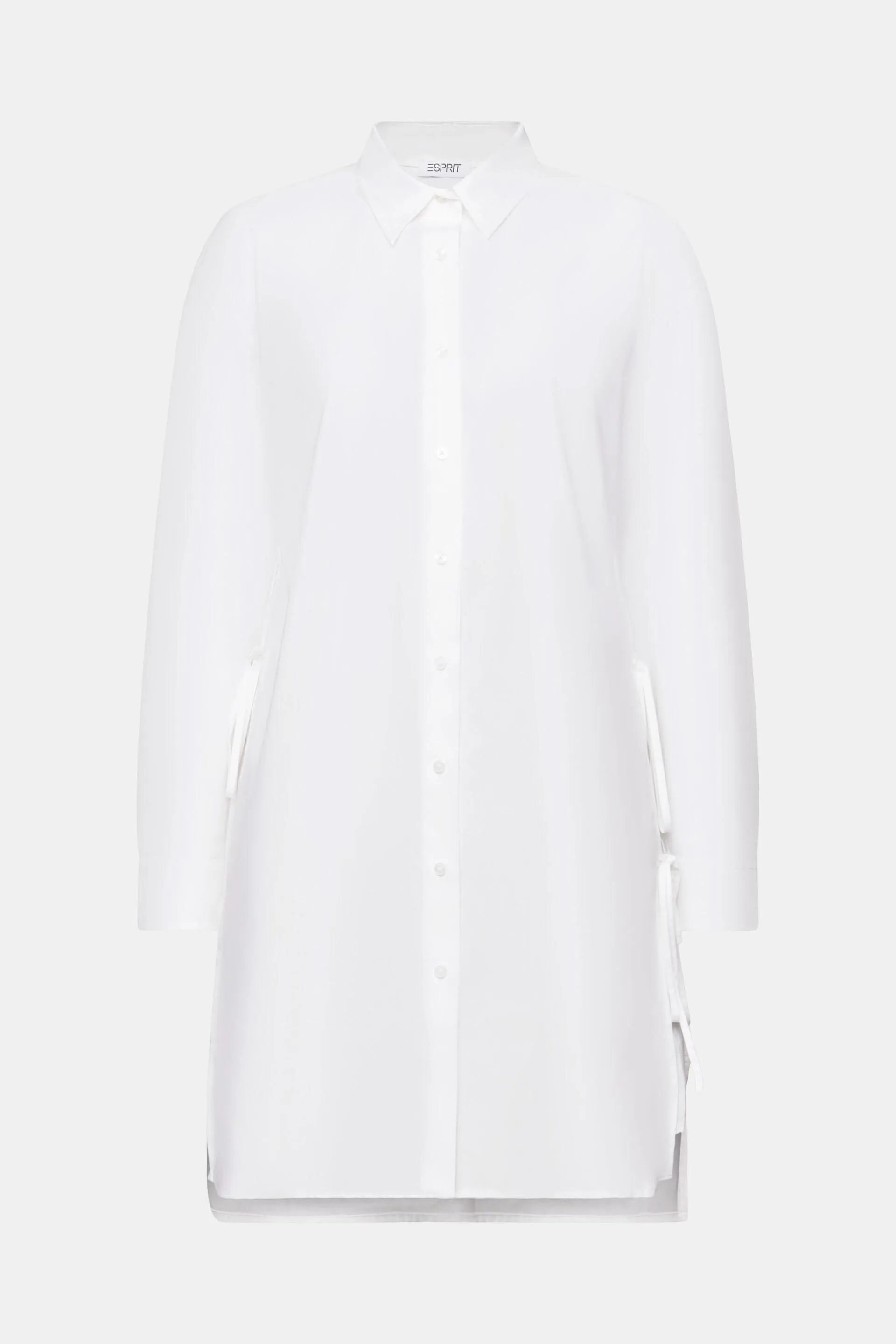 Vestido camisero de popelina con detalle anudado