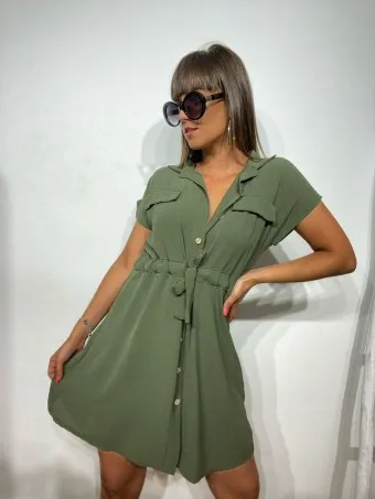 Vestido Camisero ROMINA Verde Militar