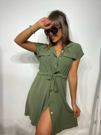 Vestido Camisero ROMINA Verde Militar