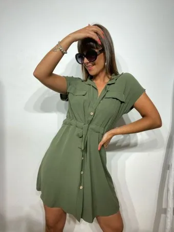 Vestido Camisero ROMINA Verde Militar