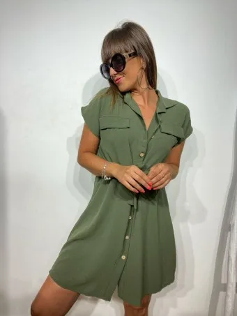 Vestido Camisero ROMINA Verde Militar
