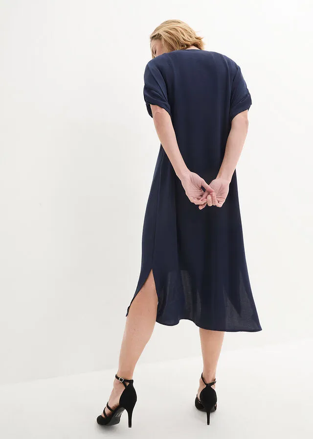Vestido con detalle de nudo Azul marino