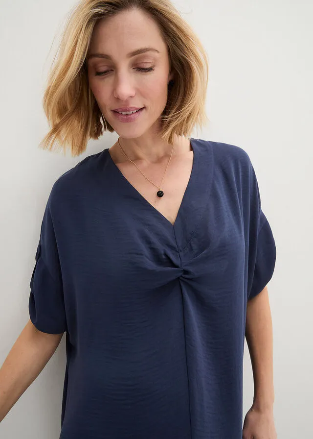 Vestido con detalle de nudo Azul marino