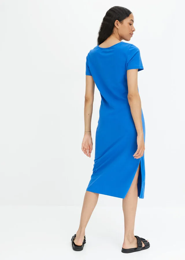 Vestido de punto con detalle de nudo Azul ártico