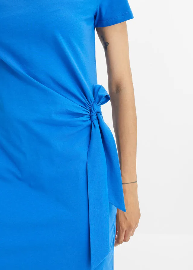 Vestido de punto con detalle de nudo Azul ártico