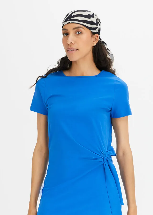 Vestido de punto con detalle de nudo Azul ártico