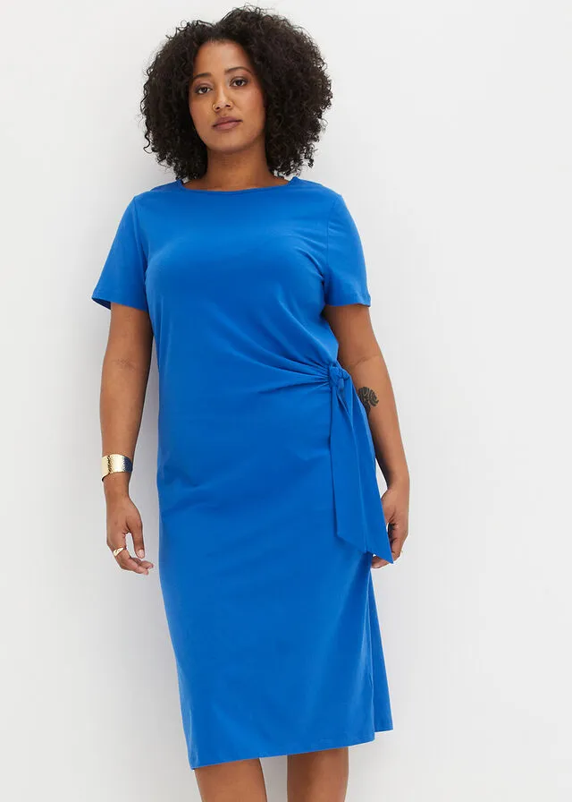 Vestido de punto con detalle de nudo Negro