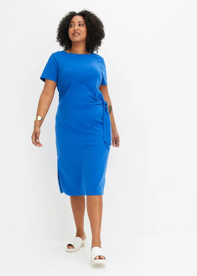 Vestido de punto con detalle de nudo Negro