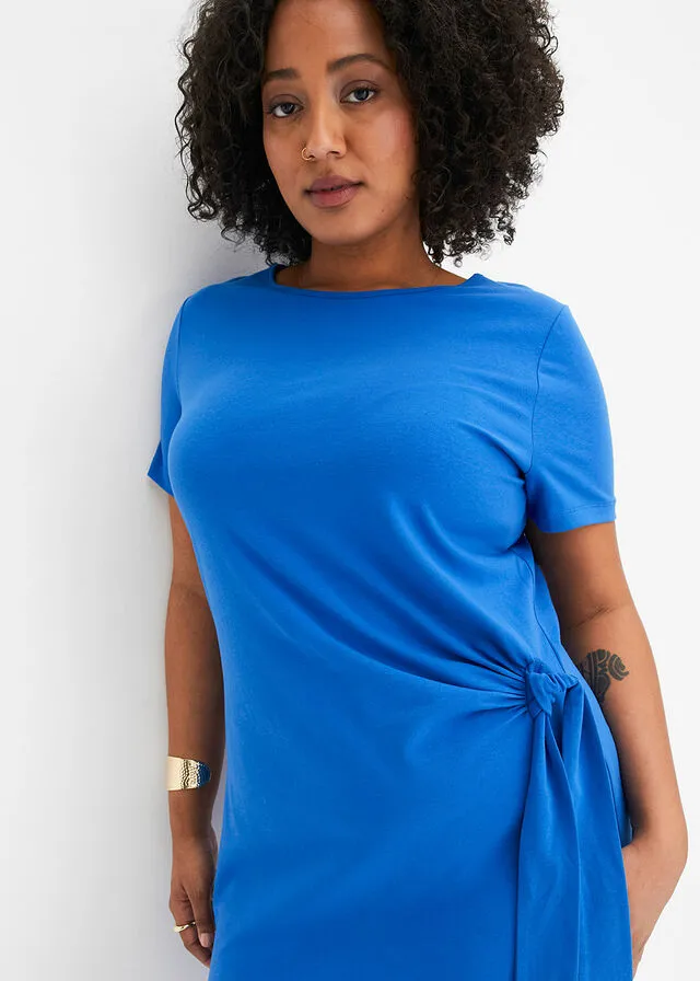 Vestido de punto con detalle de nudo Negro