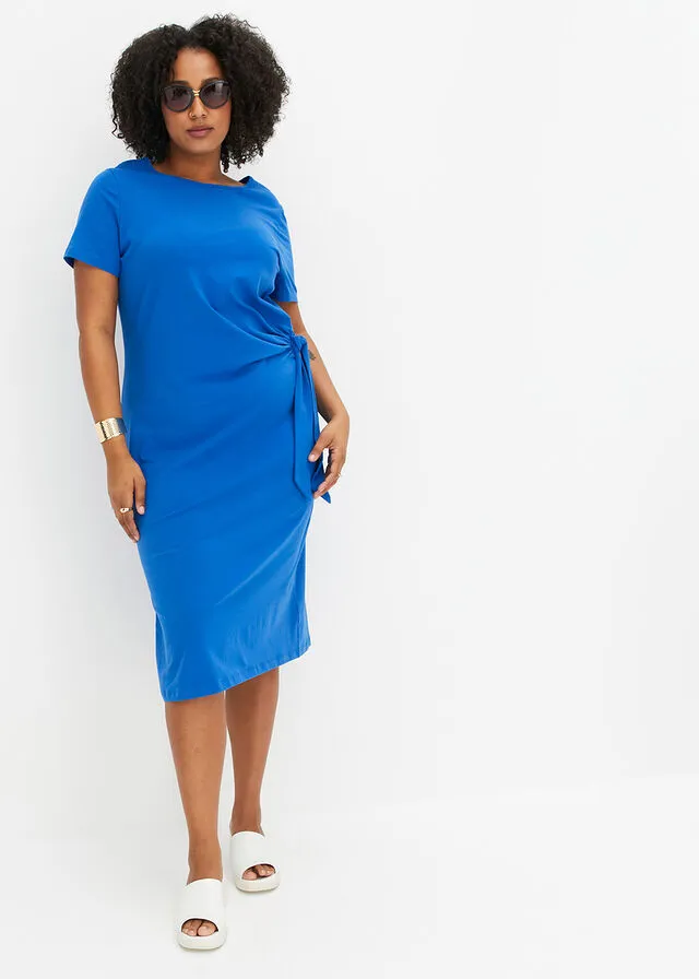 Vestido de punto con detalle de nudo Negro