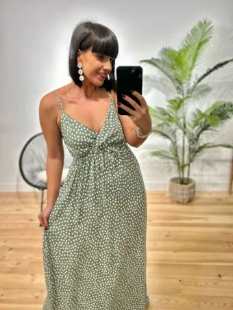 Vestido Mini-flor NERETTA Khaki