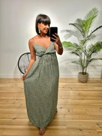 Vestido Mini-flor NERETTA Khaki