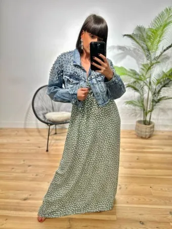 Vestido Mini-flor NERETTA Khaki