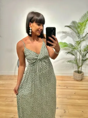 Vestido Mini-flor NERETTA Khaki
