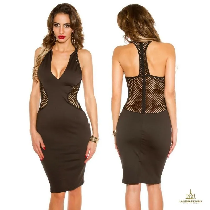 Vestido negro red aplicaciones