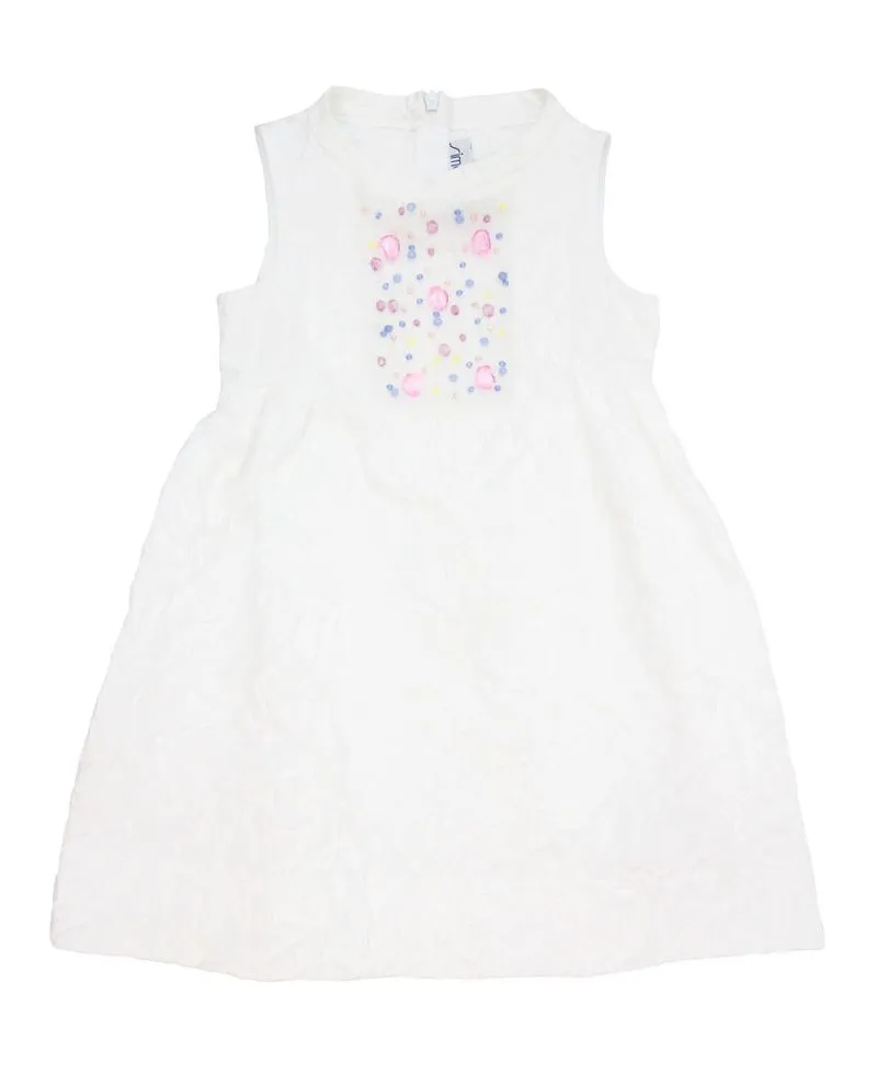 Vestido Simonetta Niña Blanco Detalle Perlas