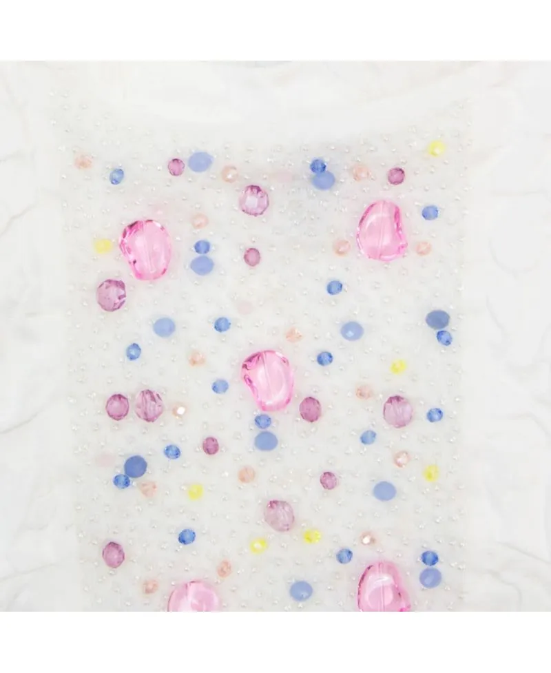 Vestido Simonetta Niña Blanco Detalle Perlas