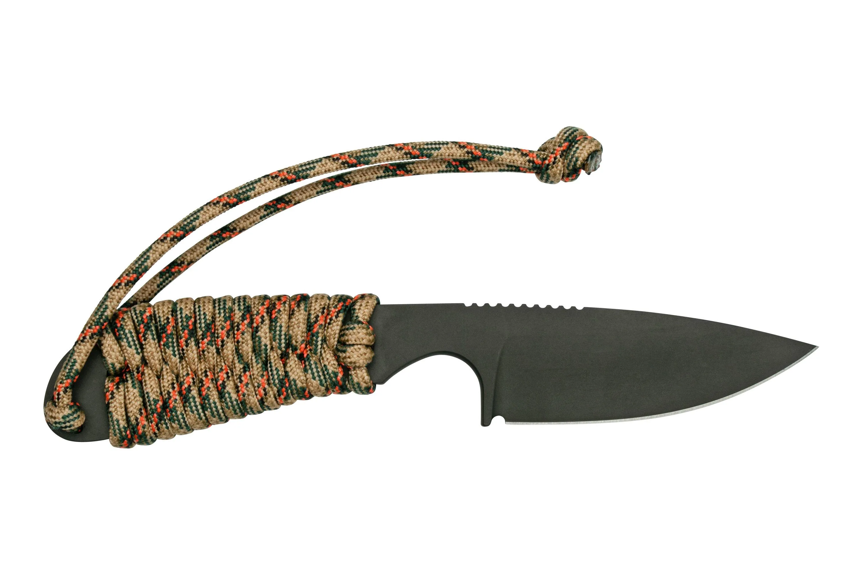 White River M1 Backpacker WRM1-PTS-CBI Treestand Camo Paracord, Black Coated, cuchillo de cuello