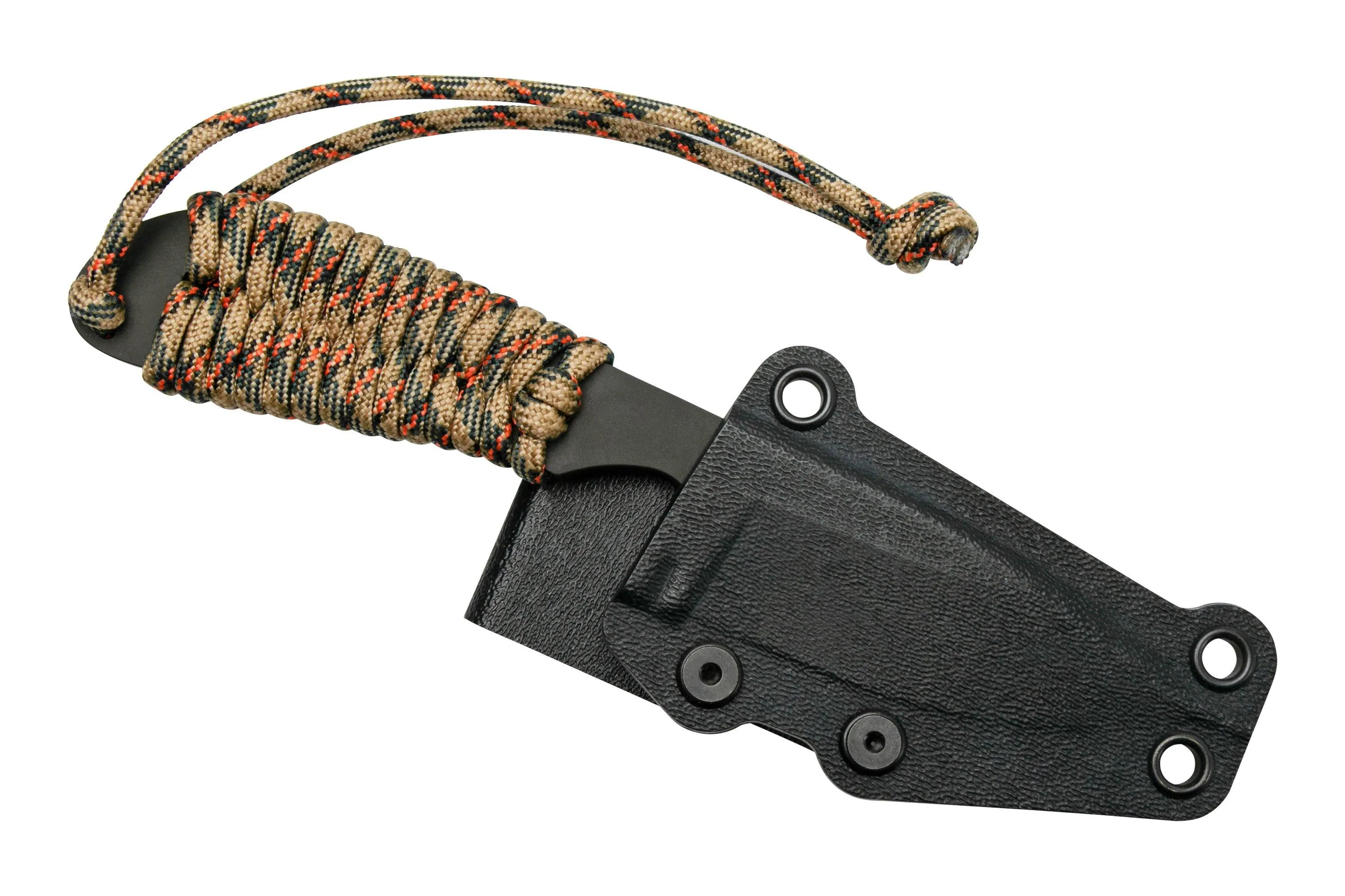 White River M1 Backpacker WRM1-PTS-CBI Treestand Camo Paracord, Black Coated, cuchillo de cuello