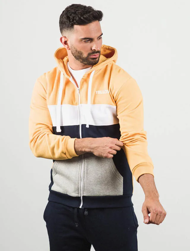 Yellow Skin – Sudadera cuatricolor con capucha y cremallera  8118