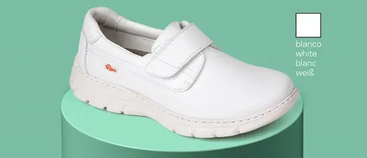 Zapatilla tipo blucher con cierre de velcro Blanco