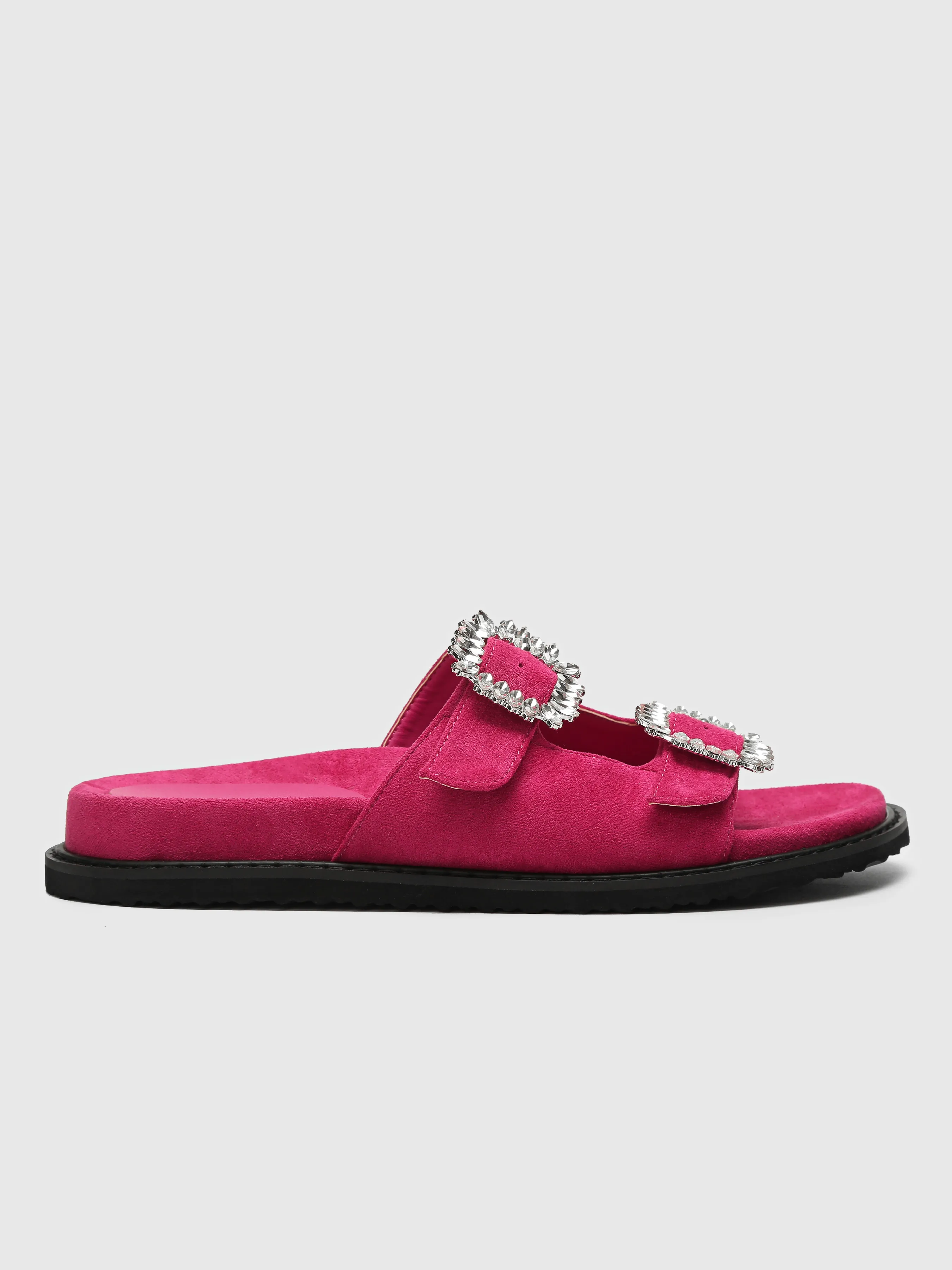Zapatillas con doble tira decoradas con diamantes de imitación