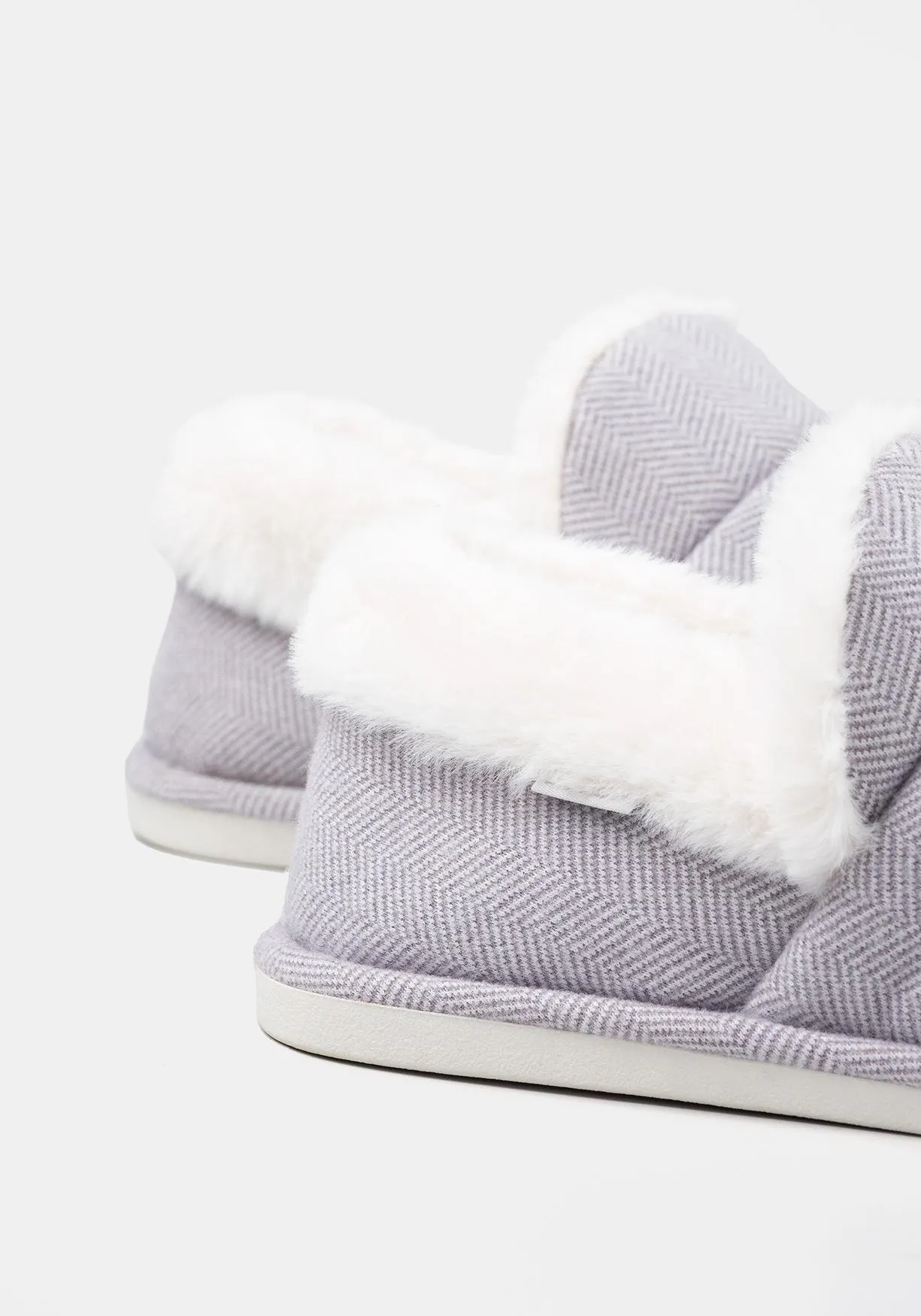 Zapatillas de estar por casa cuello pelo suela dura de Mujer TEX