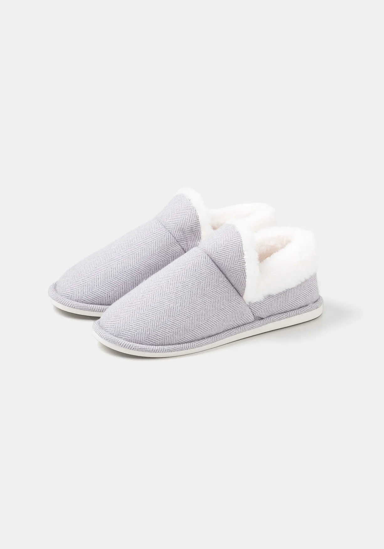 Zapatillas de estar por casa cuello pelo suela dura de Mujer TEX