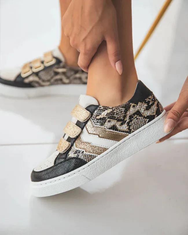 Zapatillas de mujer serpiente con cierre de velcro - CL13 SNAKE
