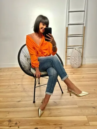 Zapato Stiletto KRYZE Dorado