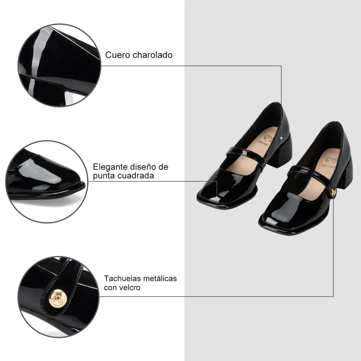Zapatos Mary Jane Mujer Amelia Negro Weide YL56