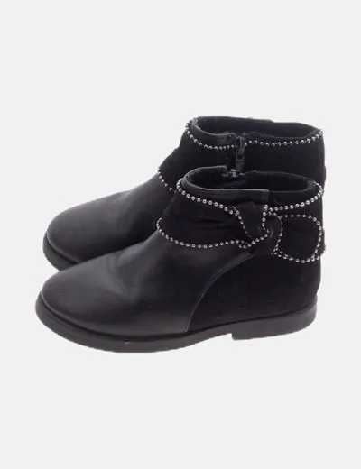 Zara Botín negro combinado detalle lazo